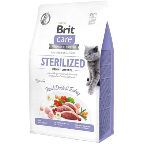 Brit Care Cat GF Sterilized: Alimento para gatos esterilizados, 2 kg