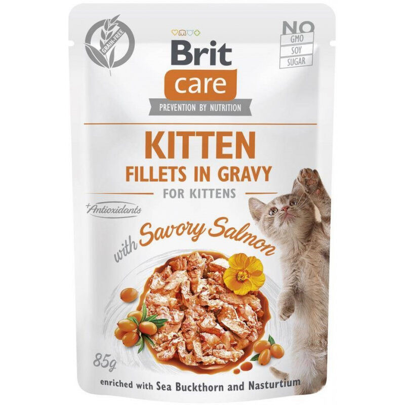 Brit - Nourriture pour Chat Care Cat Kitten Choice Saumon 85 g (8595602565313)
