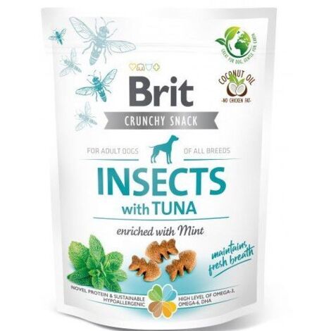 Brit Care Dog  Galletas crujientes con insectos  Premios para perros 200 g - Insectos y atún 200 g