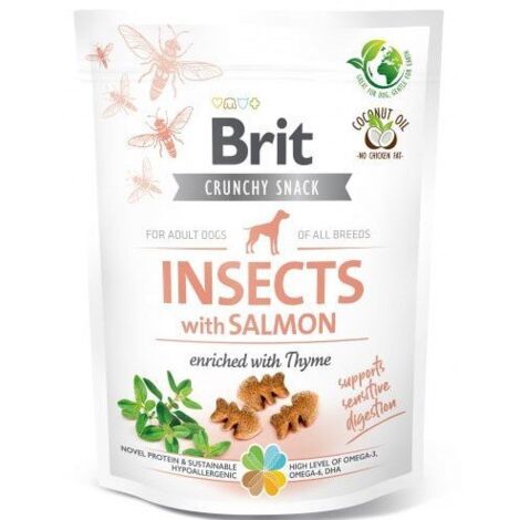 Brit Care Dog  Knuspriger Insekten-Leckerli  Hundeleckerli 200g - Insekten & Lachs 200g