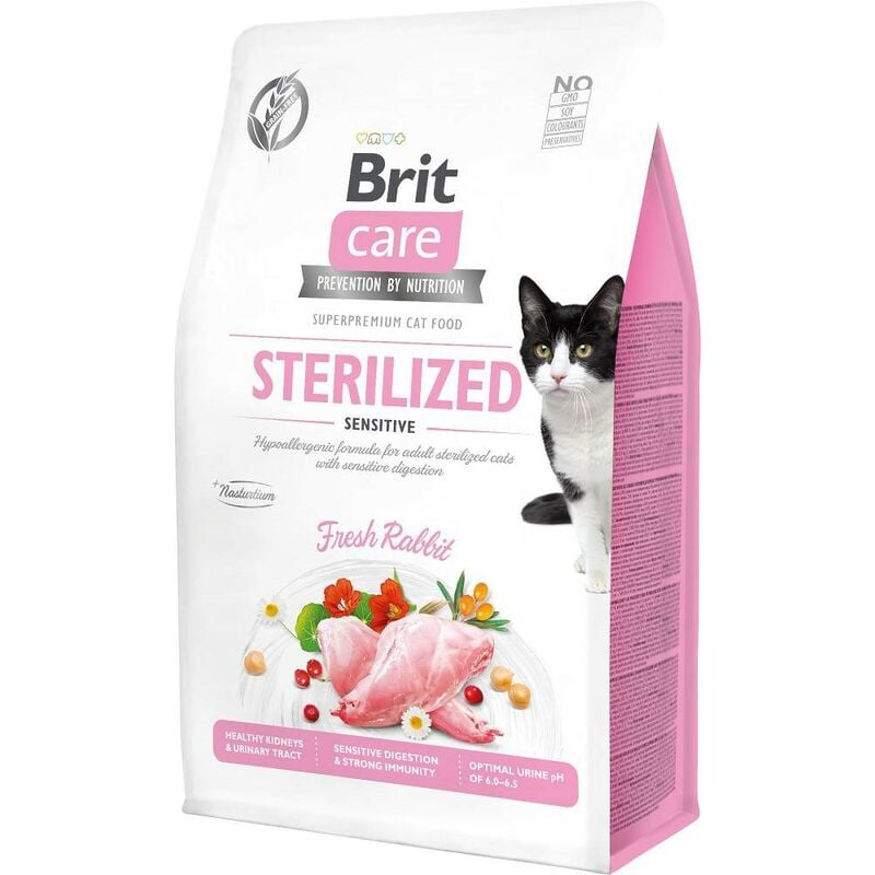 Care Grain-Free Sterilized Sensitive - nourriture sèche pour chat - 2 kg - Brit