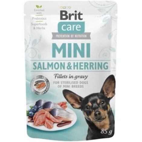 BRIT CARE Mini Lachs & Hering sterilisiert (Beutel) 85 g