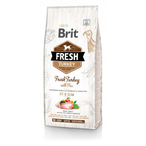 Brit Fresh Truthahn mit Erbsen Light Fit & Slim Trockenfutter für Hunde 12kg