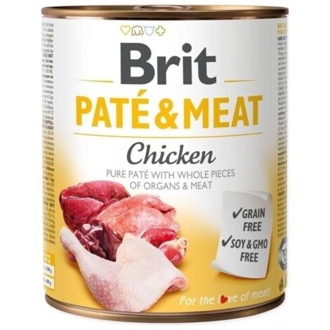 Brit Paté & Meat Chicken - comida húmeda para perros - 12 x 800 g