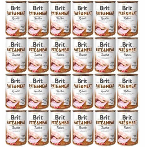 BRIT Paté & Meat Rabbit - cibo umido per cani - 24x400g