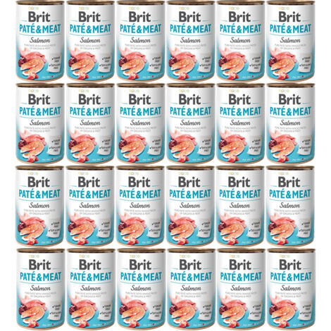 BRIT Paté & Meat Salmon - comida húmeda para perros - 24 x 400 g