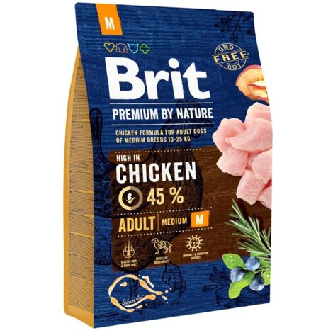 BRIT Premium by Nature Adult M - nourriture sèche pour chien Poulet - 8 kg