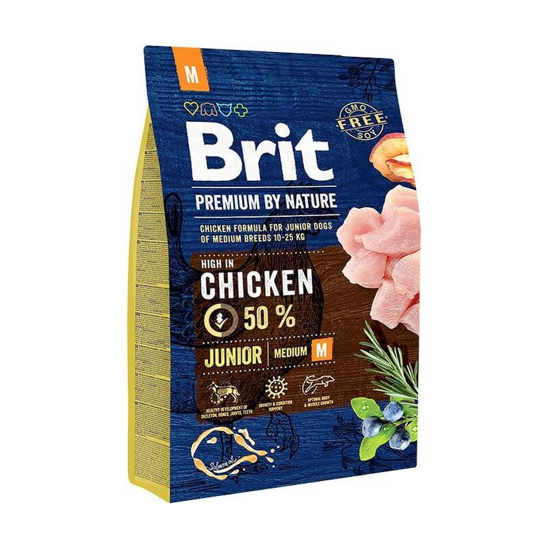 Brit - Premium by Nature Junior m Poulet - nourriture sèche pour chiens - 3 kg