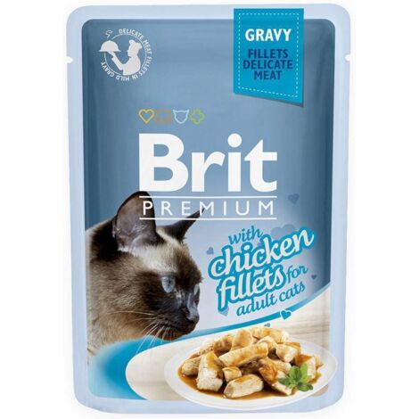 BRIT PREMIUM CAT Adult Hähnchenfilets (Beutel) 85g