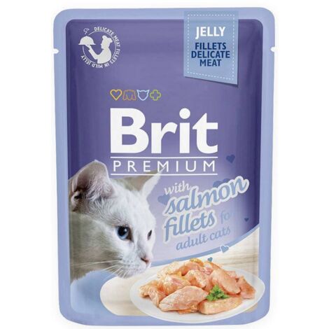 BRIT PREMIUM CAT Adult Lachs in Gelee (Beutel) 85g