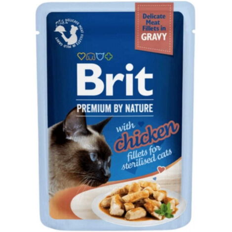 BRIT PREMIUM CAT Filetti di pollo sterilizzati per adulti (busta) 85 g