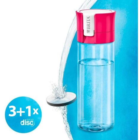 Brita Borraccia Filtrante Fill & Go 0,6 Litri  Rosa + 4 Filtri