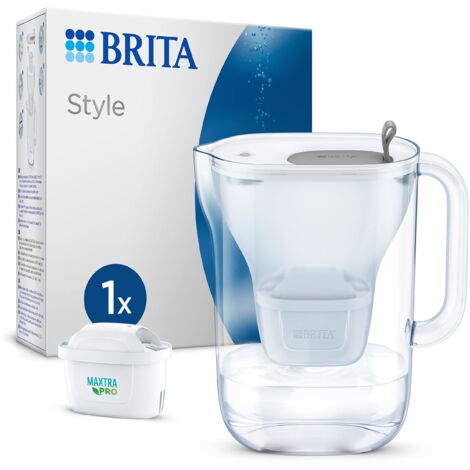 BRITA Caraffa filtrante acqua Style (2.4L) incl. 1 x filtro BRITA MAXTRA PRO All-in-1 che riduce cloro, calcare, PFAS e metalli - Design moderno