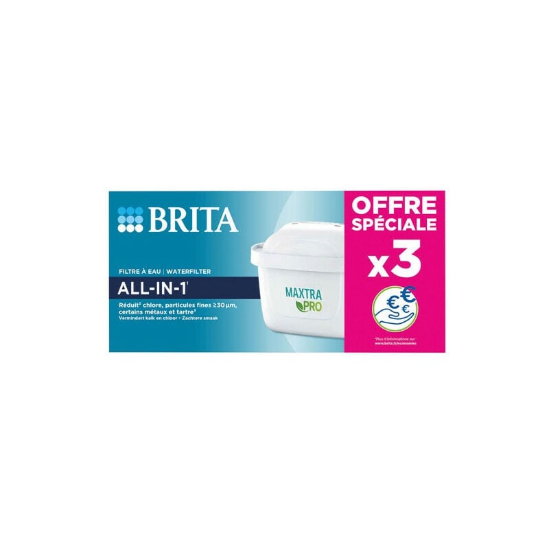Brita - Pack de 3 Cartouches filtres à eau Maxtra Pro All in 1 1051530 Blanc