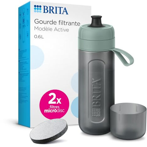 BRITA FILL & GO ACTIVE VERT FONCÉ + 2 MICRODISC 128111