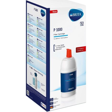 BRITA filtro P1000 per sistema filtrante mypure P1, 1200 l / 12 mesi (confezione da 1) - riduce calcare, metalli, cloro e impurità per un gusto migliore e per proteggere gli elettrodomestici