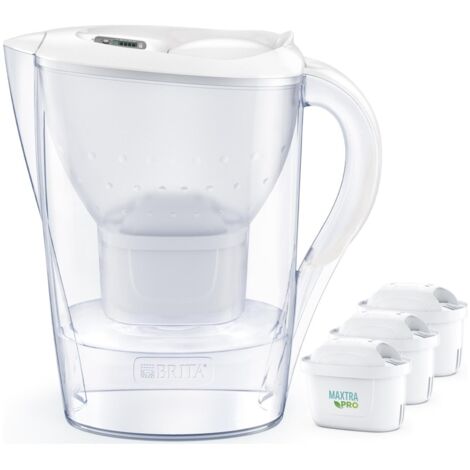 Brita Jarras de filtrado - Jarra filtrante Marella Cool Memo, volumen 2,4 l, 3x filtro Maxtra Pro, blanco 1052791