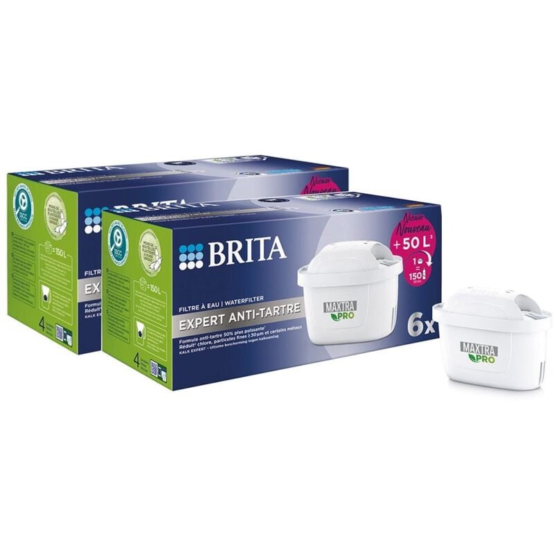Brita - lot de 6 cartouches filtrantes maxtra pro expert anti-tartre