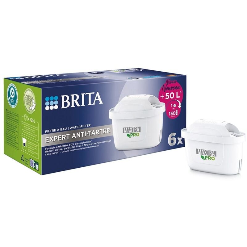 Brita - lot de 6 cartouches filtrantes maxtra pro expert anti-tartre (filtre aussi les pfas)