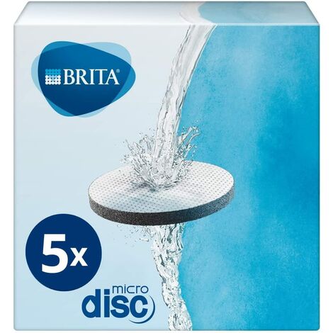 BRITA MicroDisc confezione da 5 - Dischi filtranti di ricambio per bottiglie e borracce filtranti BRITA: riducono PFAS, cloro, microparticelle e altre impurità