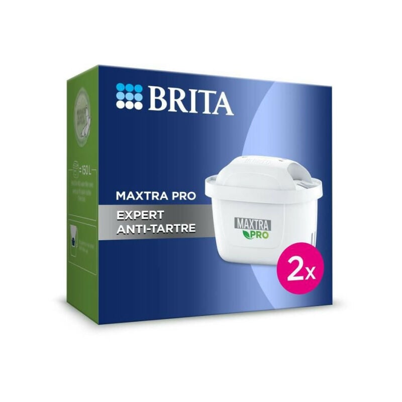 BRITA Pack de 2 cartouches filtrantes MAXTRA PRO Expert anti-tartre - formule anti-tartre 50% plus puissante vs All-in-1