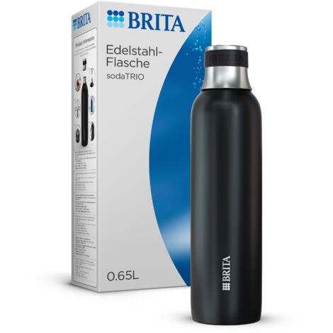 Brita sodaTRIO Edelstahlflasche schwarz klein