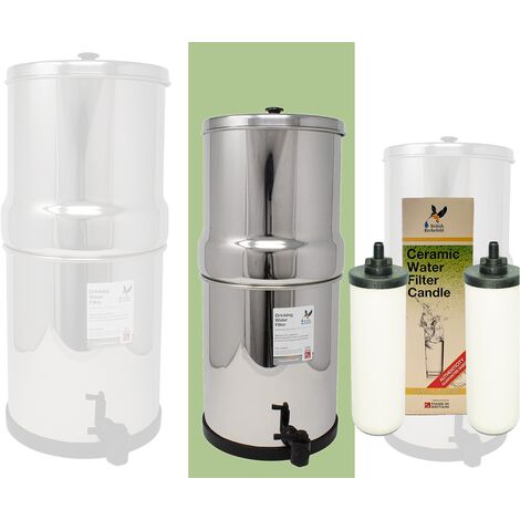 British Berkefeld SS2 Ultra Fluoride Stainless Steel Gravity Filter System ¦ Complete System with 2 x Water Filters