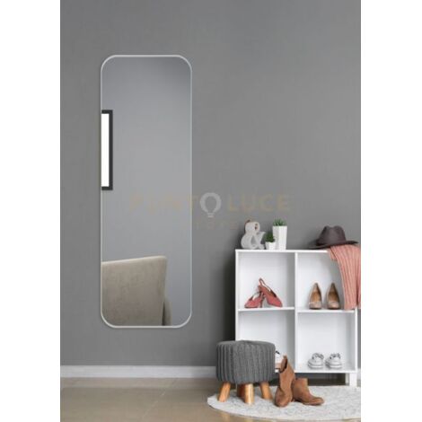 BRITTA SPECCHIO DA PARETE CON CORNICE SPORGENTE CON GANCI X INSTALLAZIONE ORIZZONTALE E VERTICALE 50X150 ARGENTO