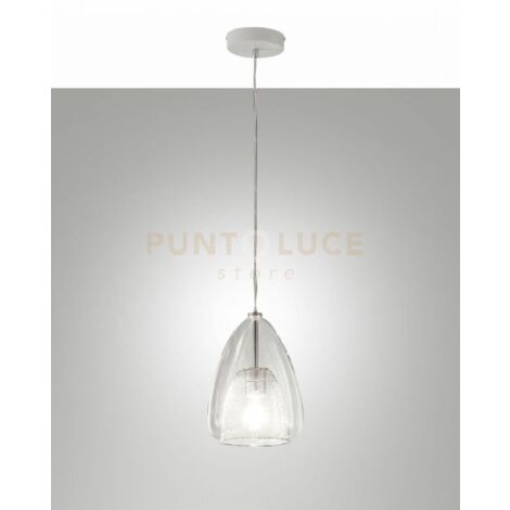 BRITTON LAMPADARIO A SOSPENSIONE IN VETRO TRASPARENTE  D.22CM 1 LUCE ATTACCO E27