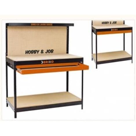 BANCO DA LAVORO BRIXO HOBBY&JOB IN ACCIAIO E PIANO DI LAVORO IN MDF