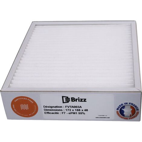 Brizz – Filtre VMC F7 compatible VMI Prestige+ Galbee, Cube 2, Urban Ventilairsec – Dimensions 175x190x50mm – Améliore la qualité de l'air - CUBE2