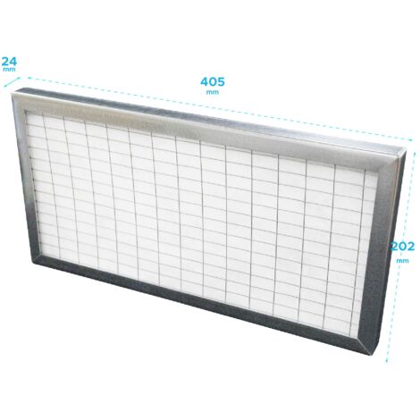 Brizz – Filtre VMC G4 rechargeable pour UNELVENT IDEO et INITIA – Dimensions 405 x 202 x 24 mm – Filtration EU4/G4 – Lavable et facile à installer