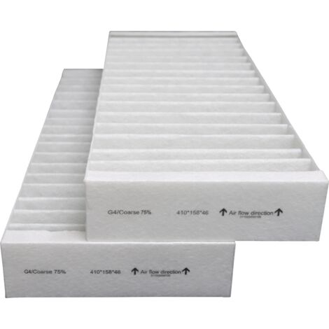Brizz – Lot de 2 filtres compatibles VMC DANTHERM HCV500 – Dimensions 410 x 158 x 46 mm – Classement 2 G4 pour ventilation efficace
