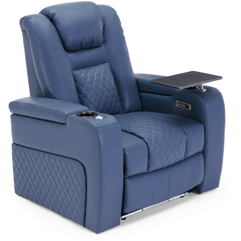 More4homes - broadway cinema chair blue with tray - Blue