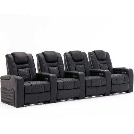 BROADWAY CINEMA SOFA 4 SEATER BLACK