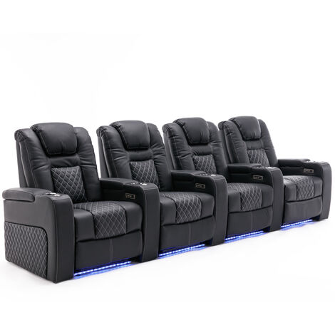 BROADWAY CINEMA SOFA 4 SEATER BLACK / WHITE