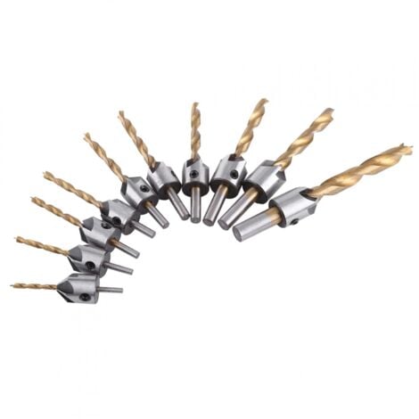 Broca avellanadora para carpintería, herramienta de perforación, vástago redondo con llave hexagonal (3,5mm)