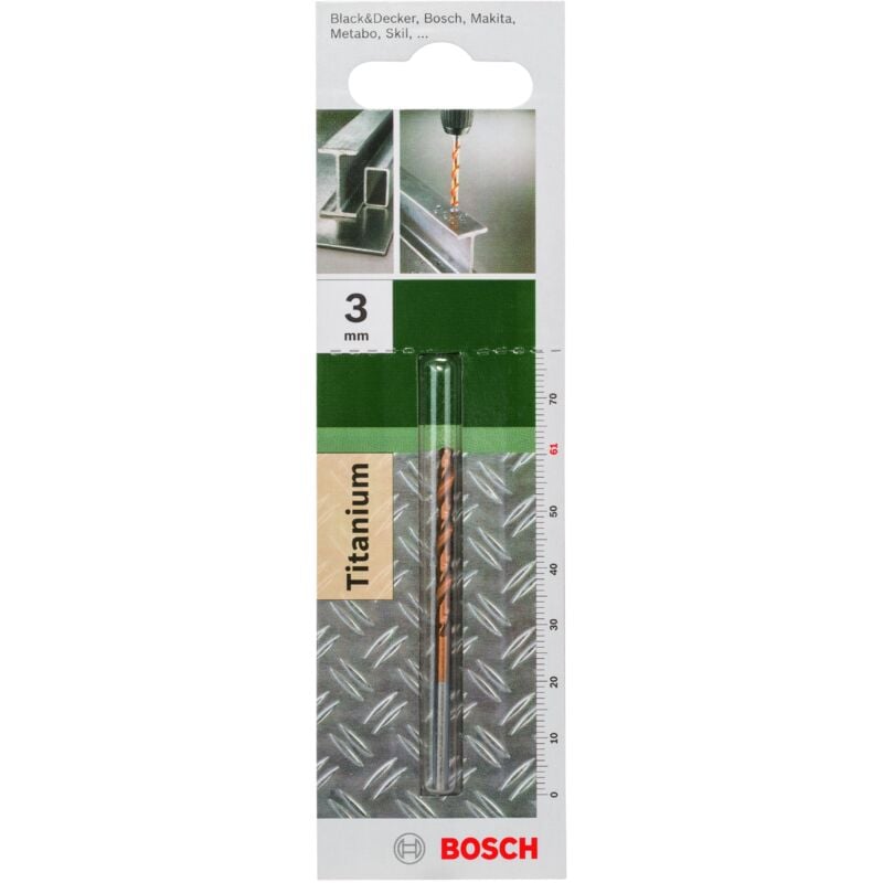 

BOSCH 2609255092 Broca para metal HSS-TiN, DIN 338 Ø 3,0 mm- L- 61 mm
