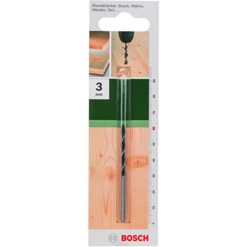 

BOSCH 2609255200 Brocas helicoidales para madera Ø 3,0 mm- L- 60 mm