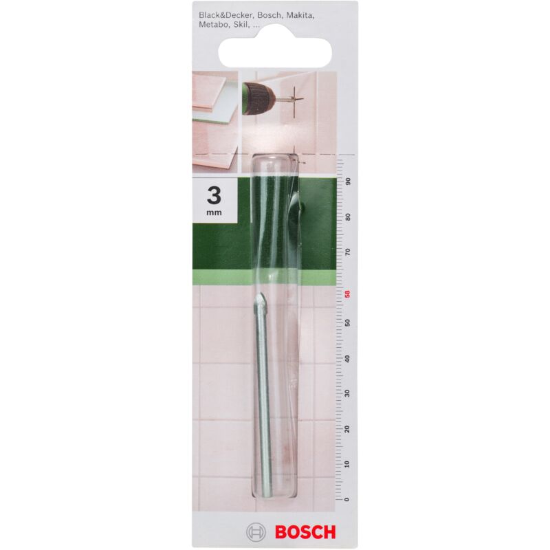 

BOSCH 2609255464 Broca para vidrio y azulejos Ø 3,0 mm- L- 58 mm