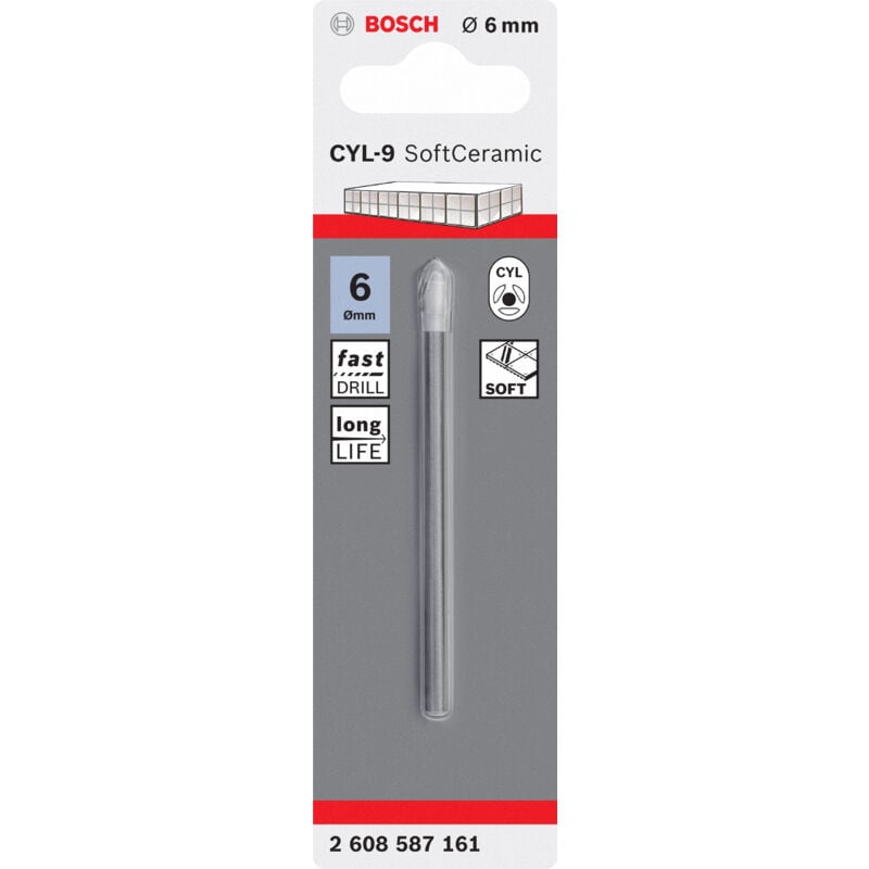 

BOSCH 2608587161 Brocas para azulejos CYL-9 Ceramic 6 x 80 mm