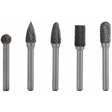 Broca de 5 mm, afilador de acero de tungsteno, vástago de 6 mm, cabezal de 10 mm, kit de fresas rotativas, fresas rotativas de carburo de tungsteno, fresas de carburo extremadamente versátiles.