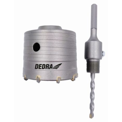 Broca de corona DEDRA HM de 80 mm: para hormigón, ladrillos y bloques huecos