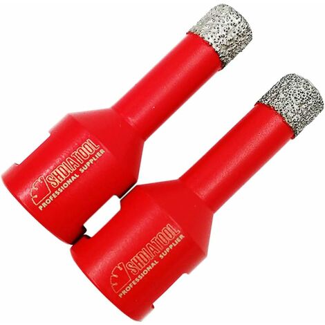 Broca de diamante Ineasicer, 2 piezas, broca de 12 mm con rosca M14 para perforación en seco en baldosas de porcelana, granito, mármol