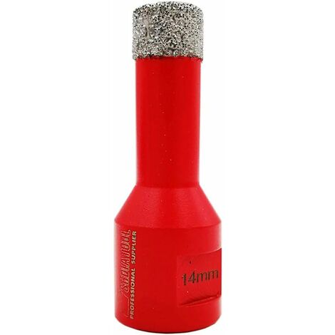 Broca de diamante Ineasicer de 14 mm, broca de núcleo con rosca M14 para perforación en seco en baldosas de porcelana, granito, mármol