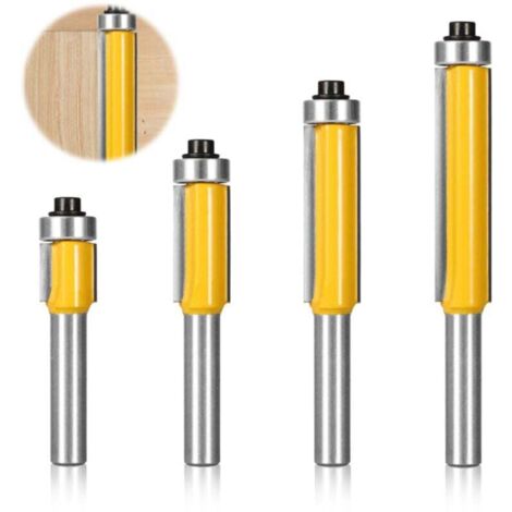 Broca de fresado con vástago de 8 mm, fresa con rodamiento superior, fresas para carpintería, para cortes de carpintería de bricolaje, recortes al ras