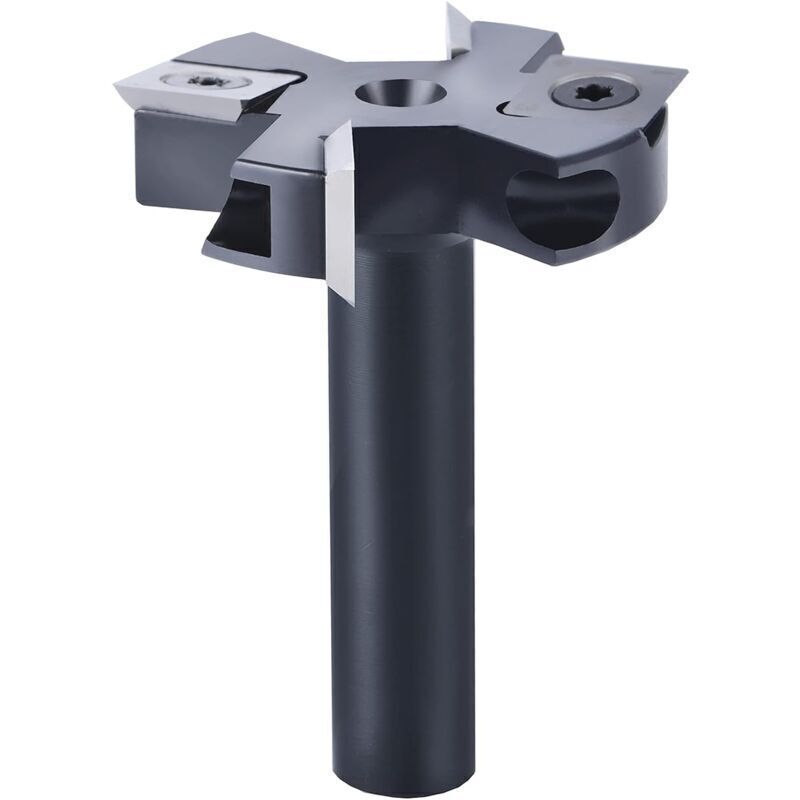 Broca de superficie de 12 mm, vástago de 45 mm, diámetro de corte con insertos 2+2, broca para madera, broca para cepilladora, broca para acabado de