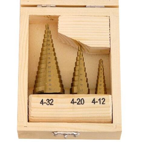 BROCA ESCALONADA GEKO 3 piezas 432 mm EN CAJA DE MADERA