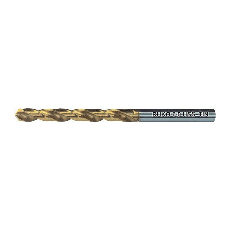 

Broca helicoidal DIN 338 tipo N D.16mm HSS perfil cerrado TiN vástago cilíndrico RUKO (Por 5)