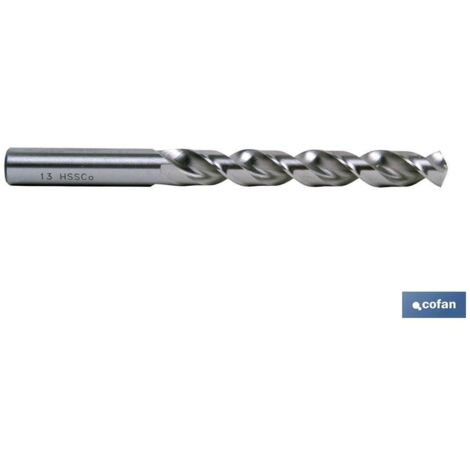 Broca HSS-CO 10.5 mm para acero inoxidable, 5% cobalto, DIN 338N, 135º